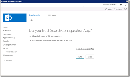 VS2012SearchConfigurationDeploymentTrust